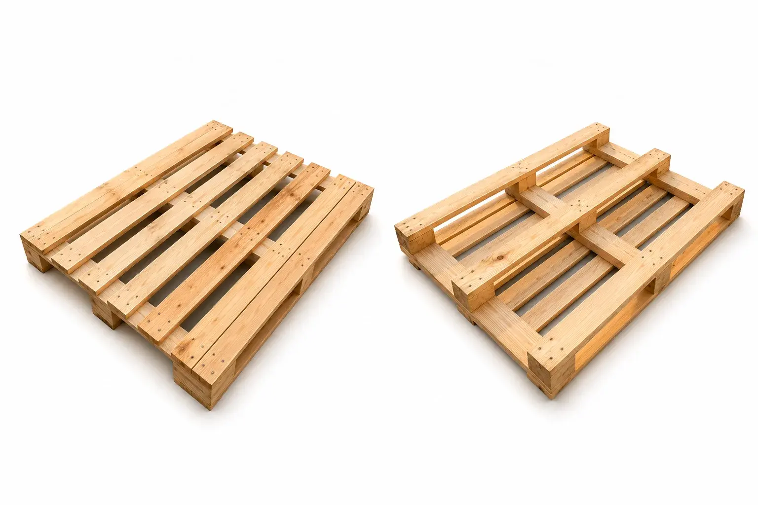 Pallet PBR novo de madeira 1,00x1,20 — vista superior e inferior